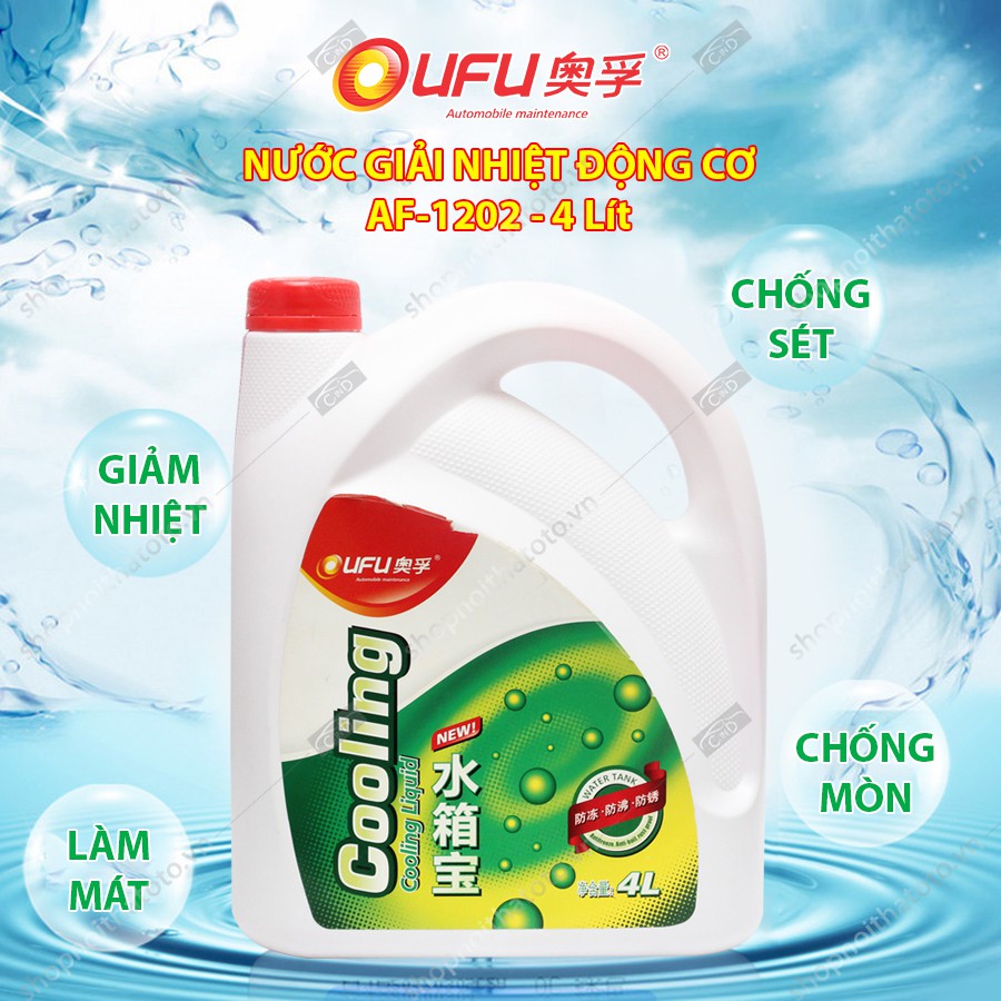 Nước Làm Mát Động Cơ Màu Đỏ OUFU AF-1202 4L - Nhập Khẩu Chính Hãng
