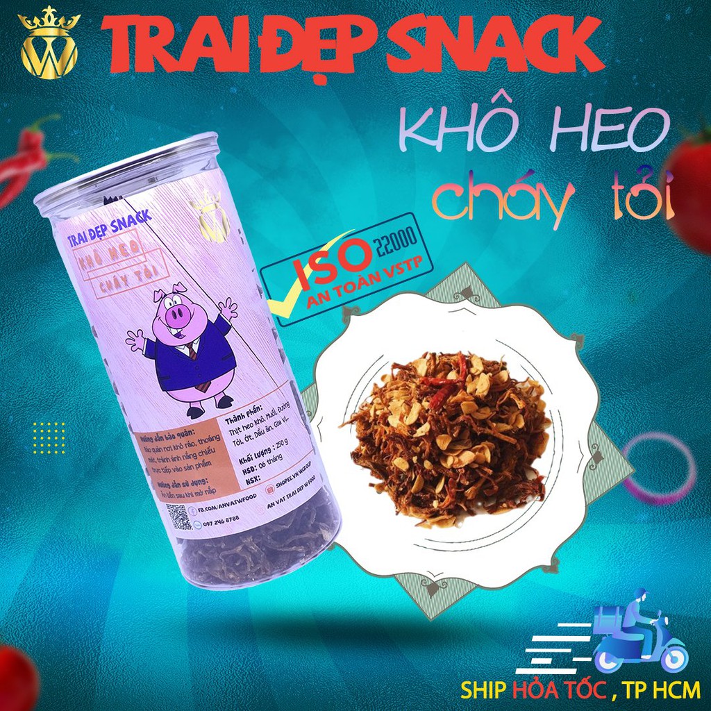 Khô Heo Cháy Tỏi Túi Zip 100g - Trai Đep Snack