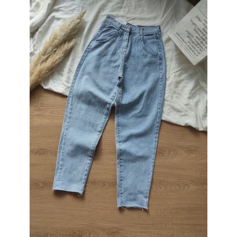 Quần baggy jean chít ly mã NHA04, hình thật ảnh sàn