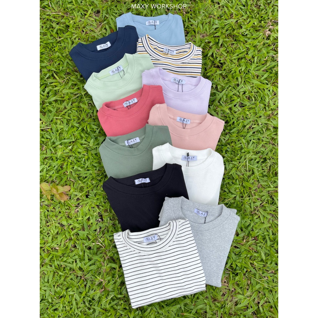 Áo thun knitted form ôm dáng update thêm nhiều màu mới siêu xinh knitted basic tee Maxy Workshop