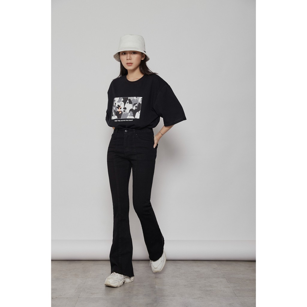 là min - Quần Jeans Màu Đen Ống Loe | BigBuy360 - bigbuy360.vn