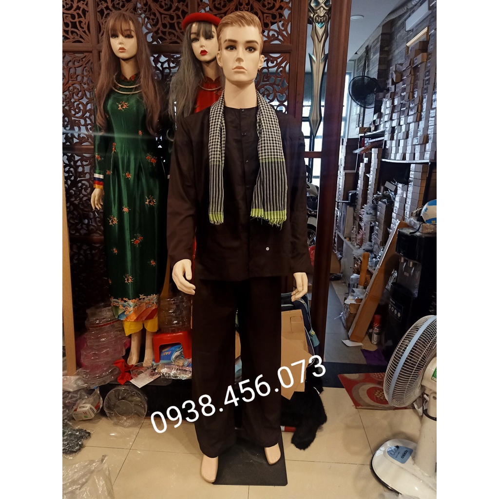 Đồ Bà Ba Nam Nữ Vải Kate Cao Cấp Tặng Kèm Khăn Rằn Nhiều Kích Cỡ Cho Khách Lựa Chọn