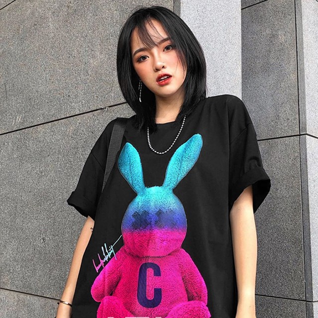 Áo Thun Unisex Form Rộng Nam Nữ BAD RABBIT 2 phong cách ULZZANG TN284 Haley