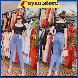 Quần jeans skinny nữ cạp cao qua rốn, style ulzzang korea thời trang, quần bò dáng ôm co giãn tốt, có bigsize