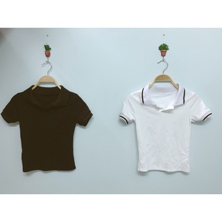 áo thun polo croptop cổ trụ