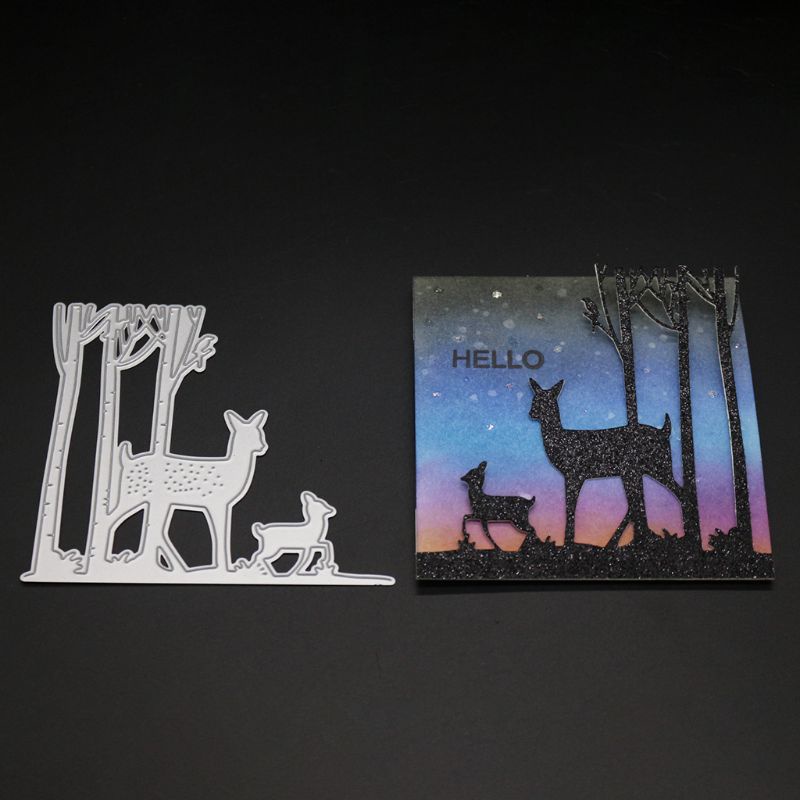 Khuôn Cắt Giấy Làm Từ Kim Loại Hình Chú Hươu Trang Trí Scrapbook