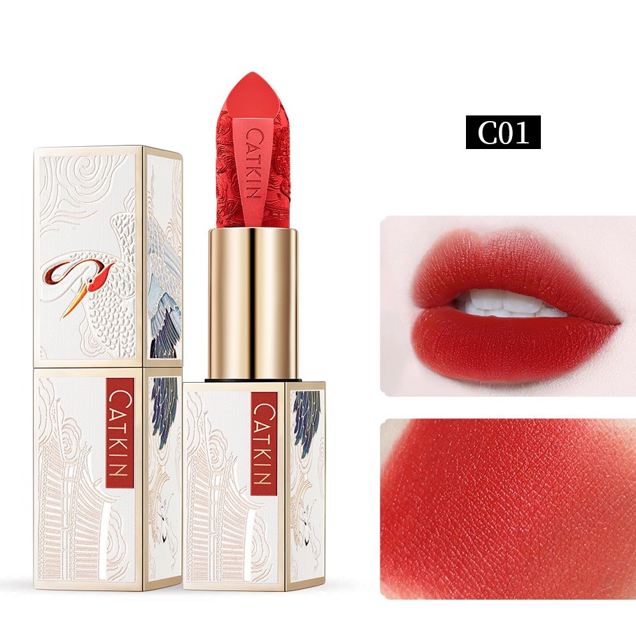 Son Môi CATKIN Chống Thấm Nước Lâu Trôi Thiết Kế Vỏ Chạm Khắc Tinh Tế 3.6g | BigBuy360 - bigbuy360.vn