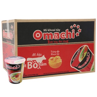 Mì Omachi Ly 1 thùng 24 ly ( hộp ) × 68 gram (có vị bò & sườn)