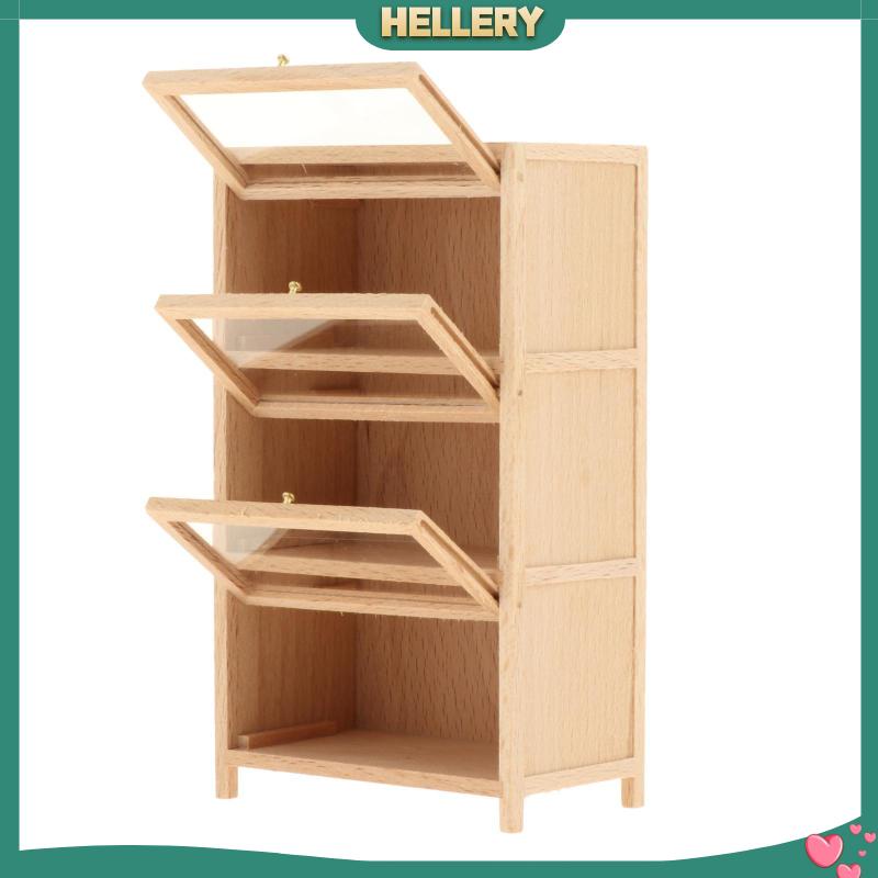 Mô Hình Kệ Sách 3 Tầng Bằng Gỗ Tỉ Lệ 1: 12 Dùng Trang Trí Nhà Búp Bê