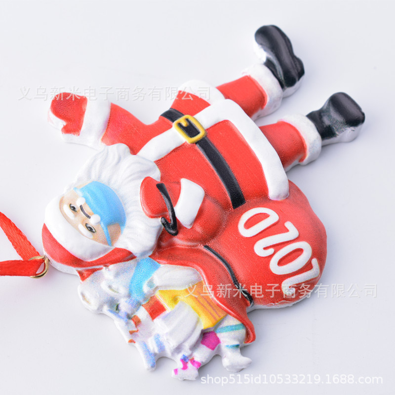 Santa Hanging Pendant New Christmas Products Resin Red Christmas Face Mask Snowman Gift Holiday Decoration