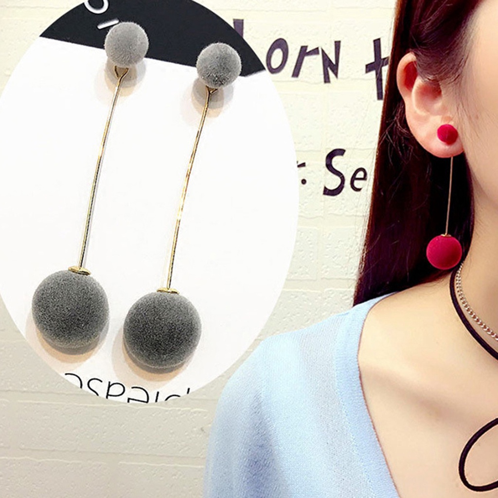 Đôi bông tai dáng rơi họa tiết bông tròn kiểu dáng thời trang cho nữ