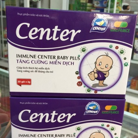 {Date xa} Center baby Plus Immune – Hỗ trợ tăng cường sức đề kháng, kích thích hệ tiêu hóa (Hộp 20 gói)