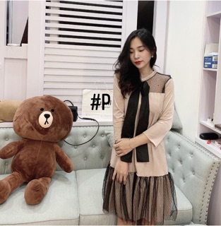 Váy nhung phối lưới (3 màu ảnh thật)