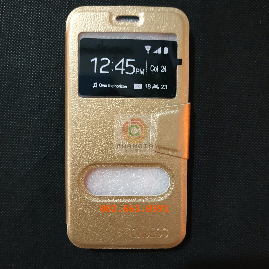 Bao da Oppo A83 có đồng hồ xem giờ, chất liệu da sang trọng