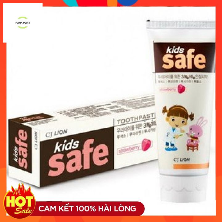 &lt;Nhập khẩu&gt; Kem đánh răng trẻ em Lion Safe Hàn Quốc hương dâu, hương nho