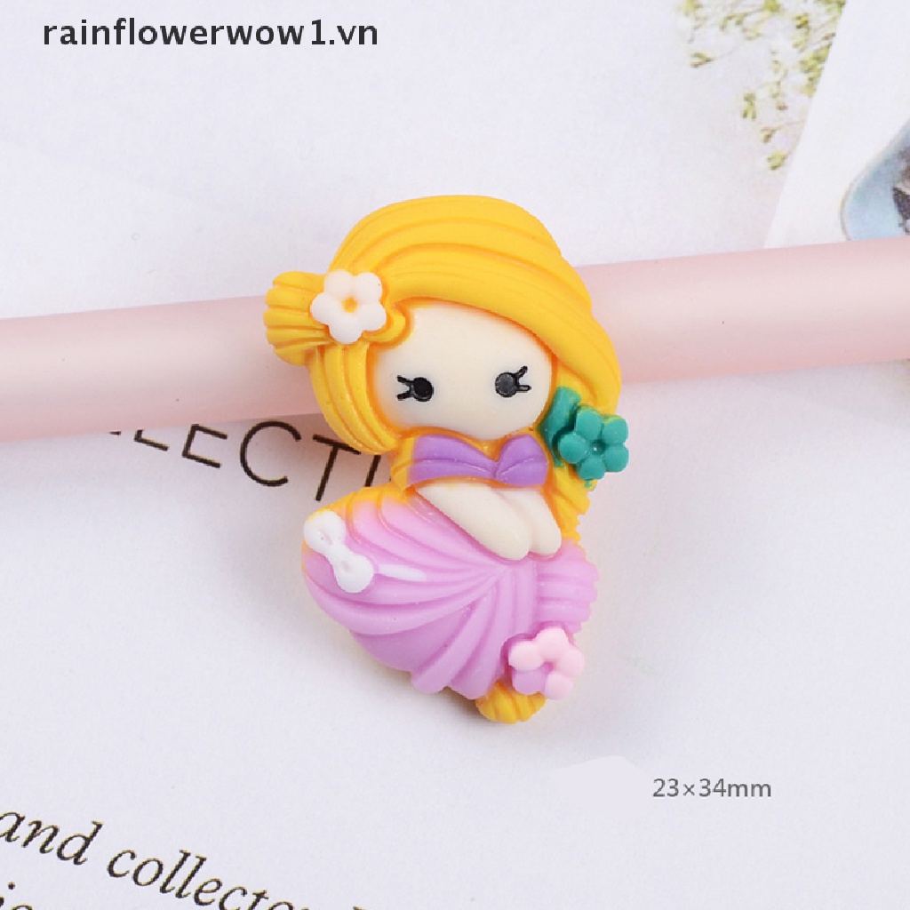 Bộ 10 Công Chúa Hoạt Hình Dễ Thương (7 Kiểu) Đế Bằng Nhựa Resin