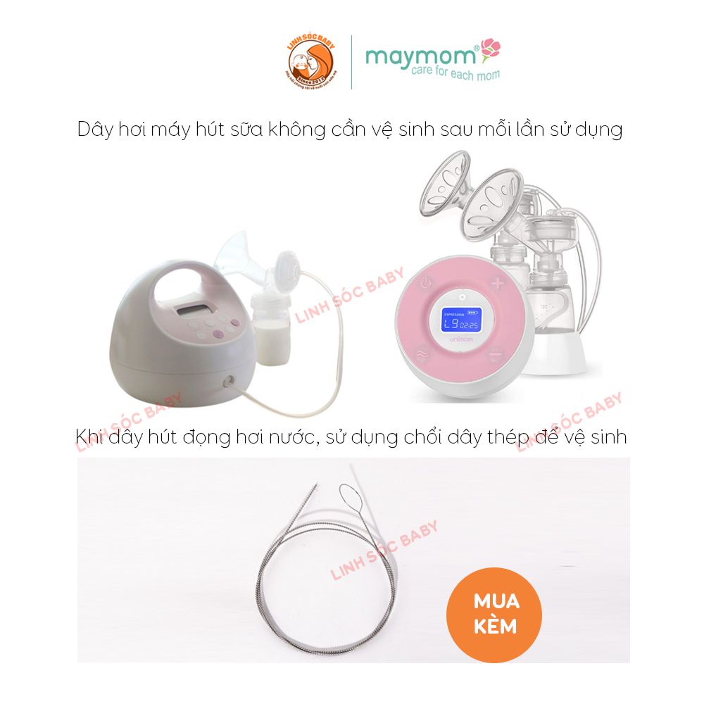 Dây Máy hút sữa Maymom tương thích máy hút sữa Spectra, Unimom, Avent Forte, dây hơi nối máy hút sữa, dài 105cm,
