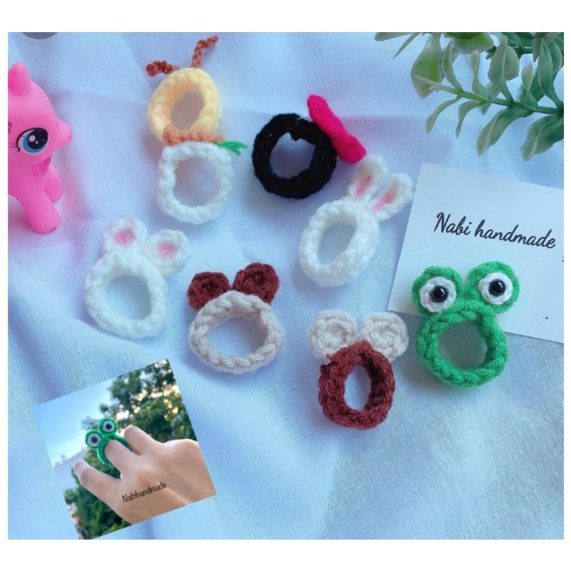 ❤️XINH XẮN❤️Nhẫn Len Thỏ,Cà Rốt,.... siu đáng iu