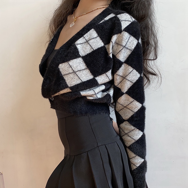 Áo khoác cardigan cổ chữ V phong cách Hàn Quốc cổ điển cho nữ | BigBuy360 - bigbuy360.vn