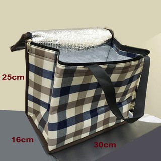 Túi giữ nhiệt loại lớn hình hộp ngang, vải bố dầy 30x16cm cao 25cm. tx92