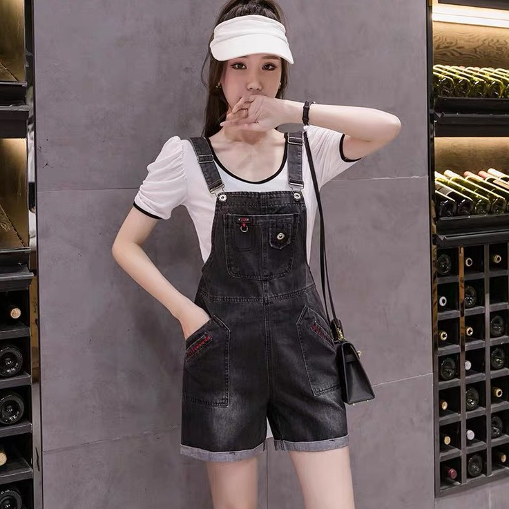 Yếm jean nữ ngắn ống rộng julido store, yếm nữ màu đen có túi cao cấp phong cách HÀN QUỐC 2021 yn0006 | BigBuy360 - bigbuy360.vn