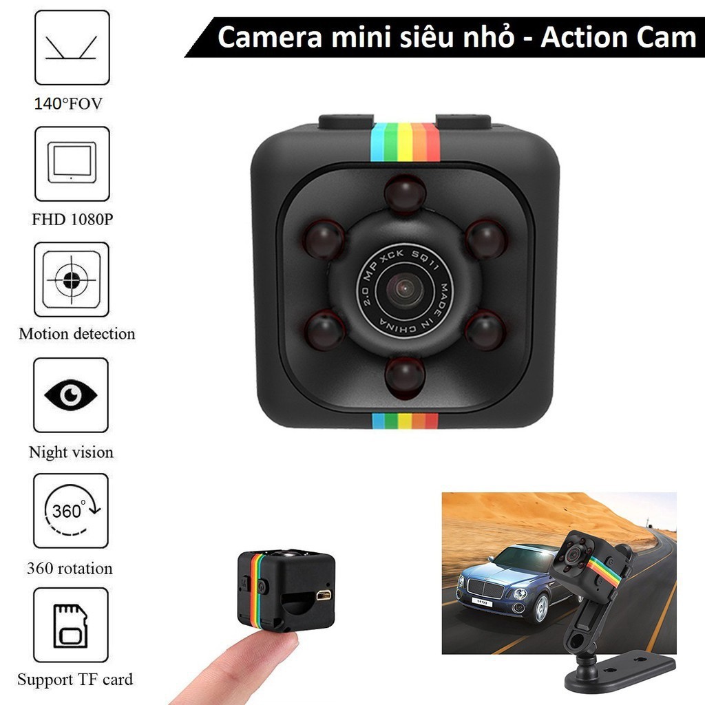 [2020] Camera Hành Trình Thể Thao Siêu Nhỏ - Hỗ Trợ Hồng Ngoại