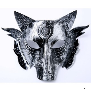 -mặt nạ hóa trang halloween hình đầu sói - mặt nạ chó sói lông-mặt nạ hóa trang hình đầu sói kinh dịp