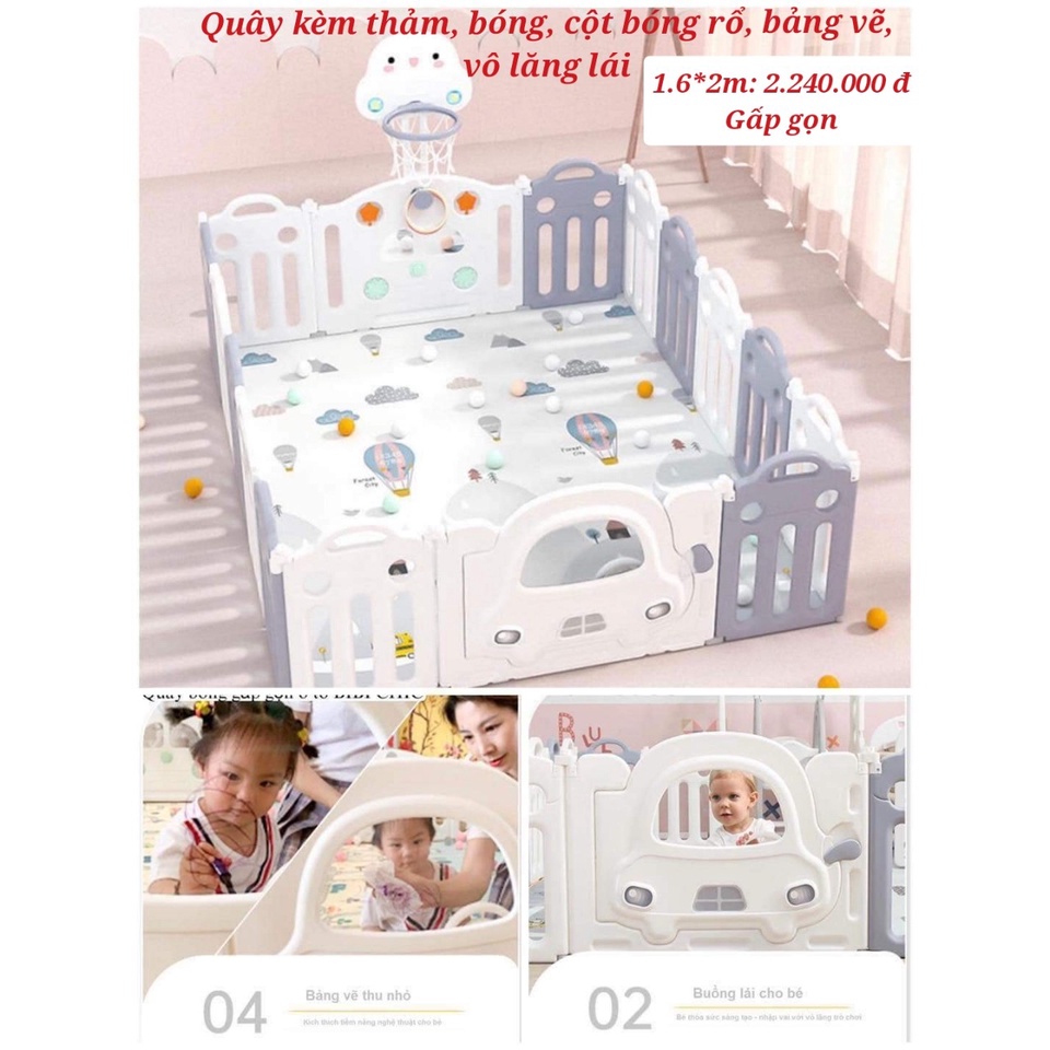 Quây cũi gấp gọn có cột bóng rổ