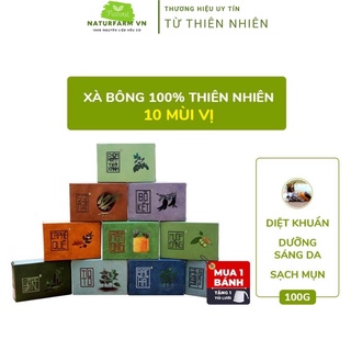Xà bông sinh dược 100gr - xà bông nghệ, xà bông mướp đắng, xà bông sả chanh, xà bông thảo dược, xà bông bạc hà... 10 vị