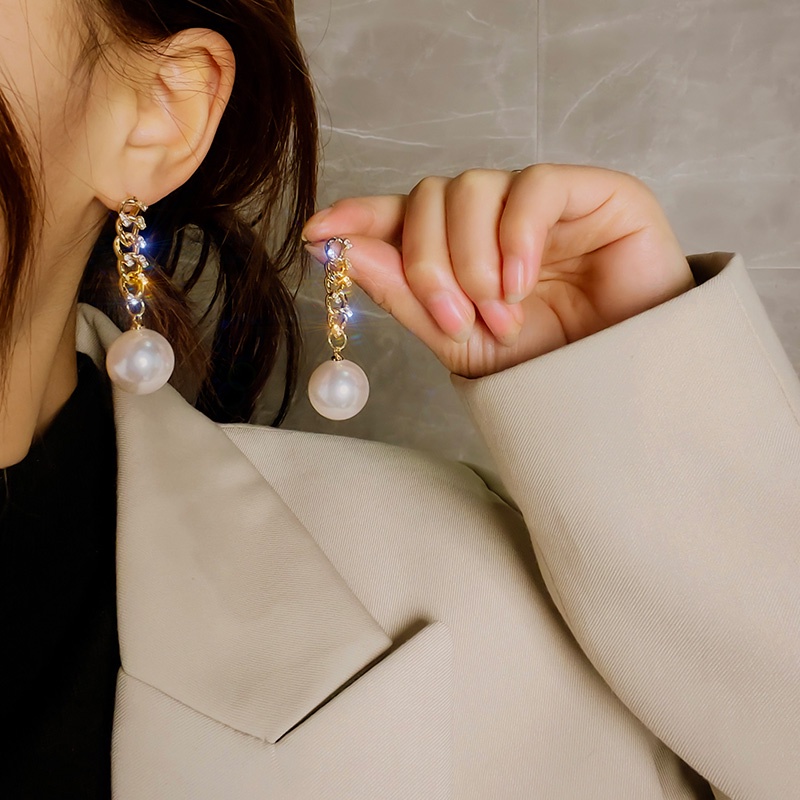 Bông Tai Mạ Bạc 925 Dáng Dài Phối Tua Rua Phong Cách Hàn Quốc Thời Trang Cho Nữ