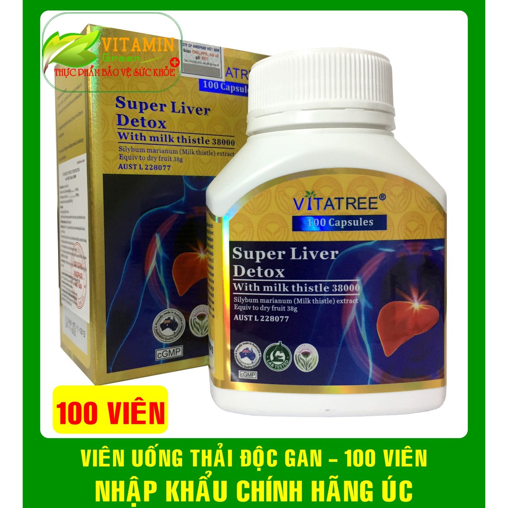 VIÊN UỐNG THẢI ĐỘC GAN VITATREE SUPER LIVER DETOX (100 VIÊN) | NHẬP KHẨU CHÍNH HÃNG ÚC