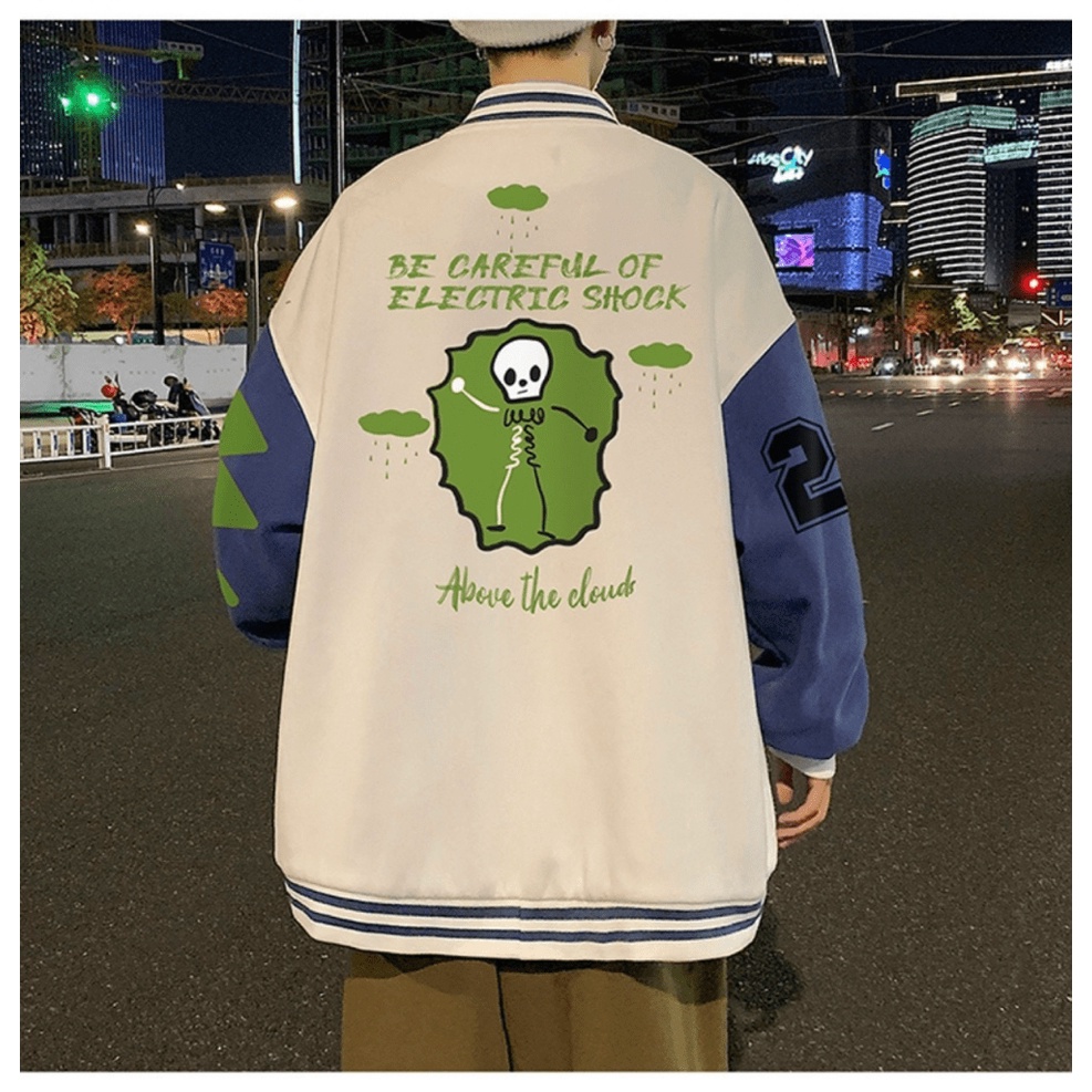 (FREE SHIP) ÁO KHOÁC BOMBER NAM HỌA TIẾT BỘ SƯƠNG XANH SIÊU CUTE CHẤT LỪ TK 2022