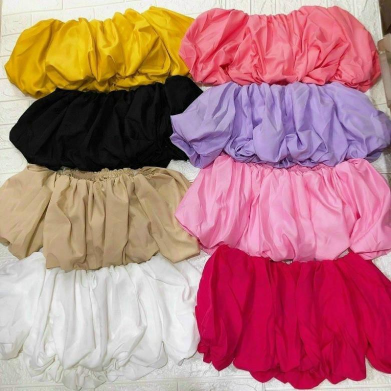 Áo Croptop Trễ Vai Tay Phồng Bồng Bềnh Cực Sang Mặc Được Nhiều Kiểu Hồng Nude Vàng Đỏ DRACR104