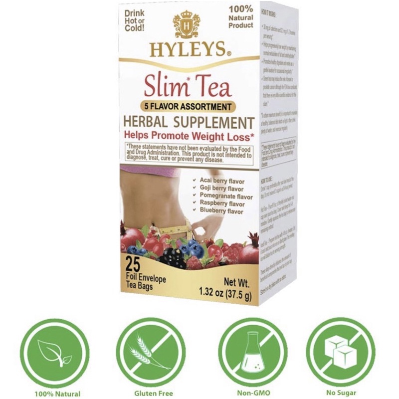 Slim tea Hyleys Trà thảo mộc USA - Trà thải độc giảm cân