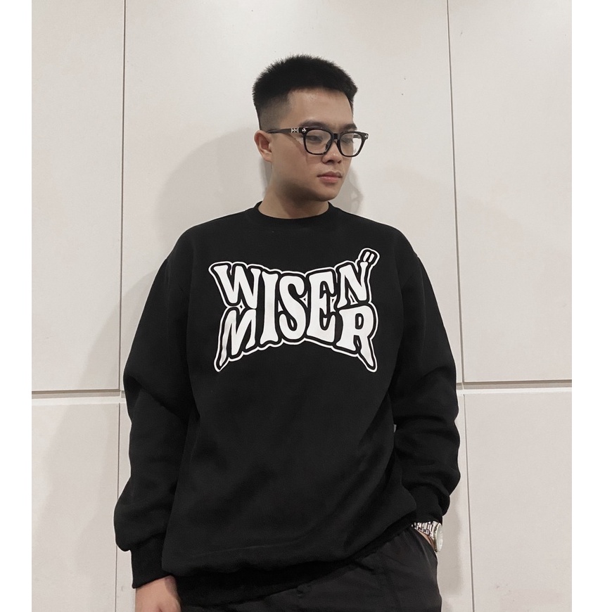 Áo sweater WISEN MISER áo nỉ dài tay unisex form rộng