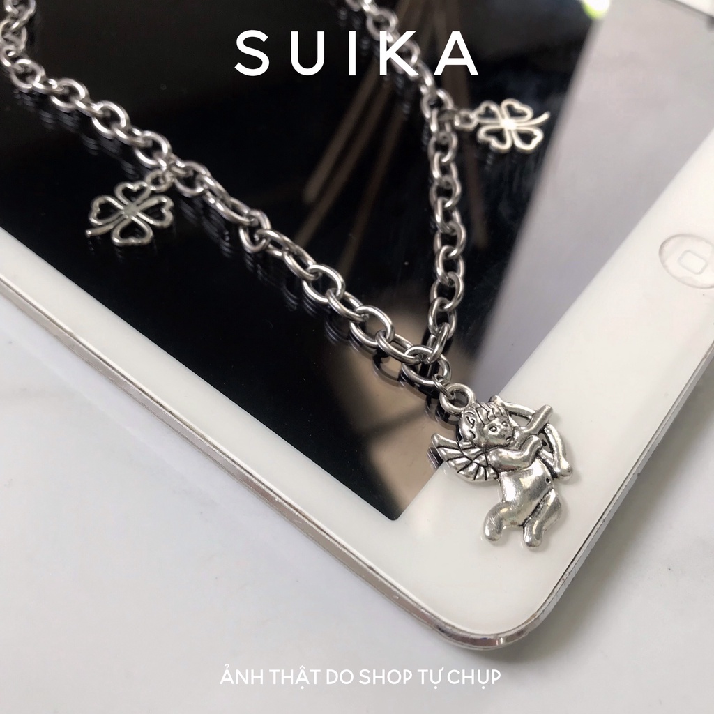 (ẢNH THẬT) Dây Chuyền Nữ Inox Thiên Thần Cupid Vòng Cổ Cá Tính Suika.Acc