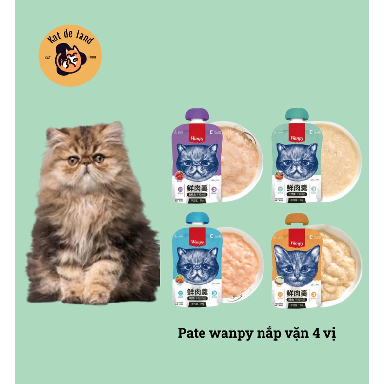 Pate Wanpy nắp vặn dễ bảo quản cho Mèo, súp thưởng cho Mèo