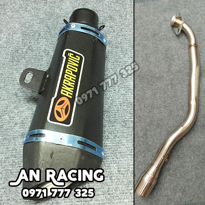 Bộ pô Akrapovic đen kèm cổ pô NVX độ pô xe máy