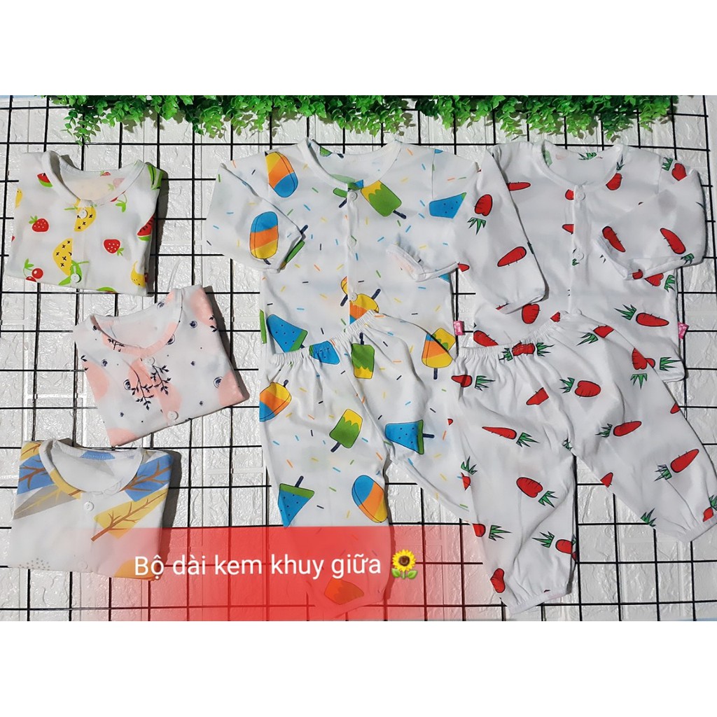 HÀNG LOẠI 1: Set 5 bộ kem dài khuy cotton 2 chiều