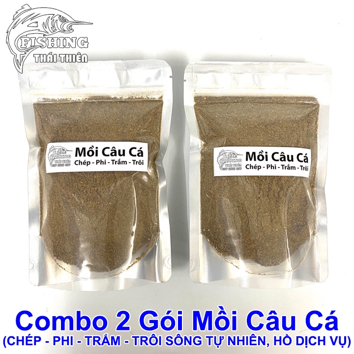 Combo 2 Gói Mồi Câu Cá Chép, Rô Phi, Trắm, Trôi Sông Tự Nhiên, Hồ Dịch Vụ