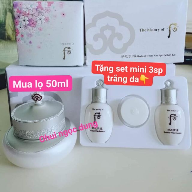 [Mới date 2023] Set cao dưỡng trắng mờ thâm sạm nám whoo radiant white intensive spot corrector 50ml