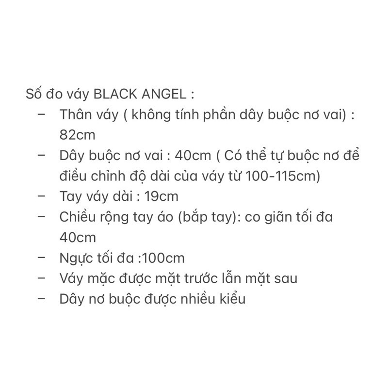 ĐẦM ANGEL ĐEN 2 DÂY ĐEN BUỘC NƠ