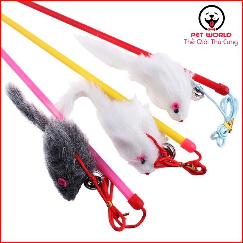 Cần câu cho mèo rẻ vô dịch, cán gỗ chuột vải, cần câu dây thép , cần câu cán nhựa-PetWorld