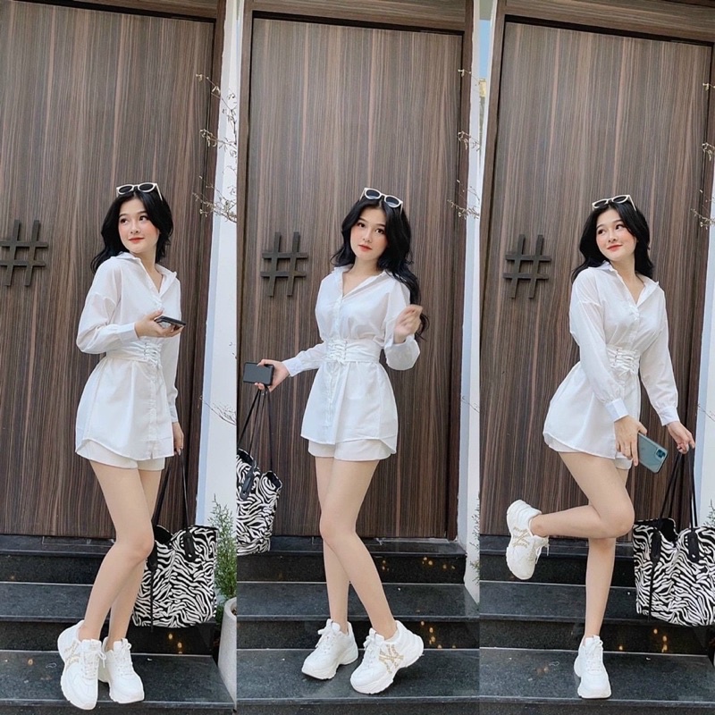 ĐẦM KÈM BELT ĐAN DÂY EO