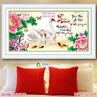 Tranh đính đá vợ chồng hạnh phúc 92 x50cm