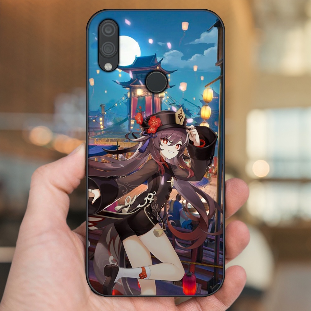 Ốp lưng Xiaomi Redmi Note 7, Note 7 Pro viền đen in hình Hutao Genshin Impact