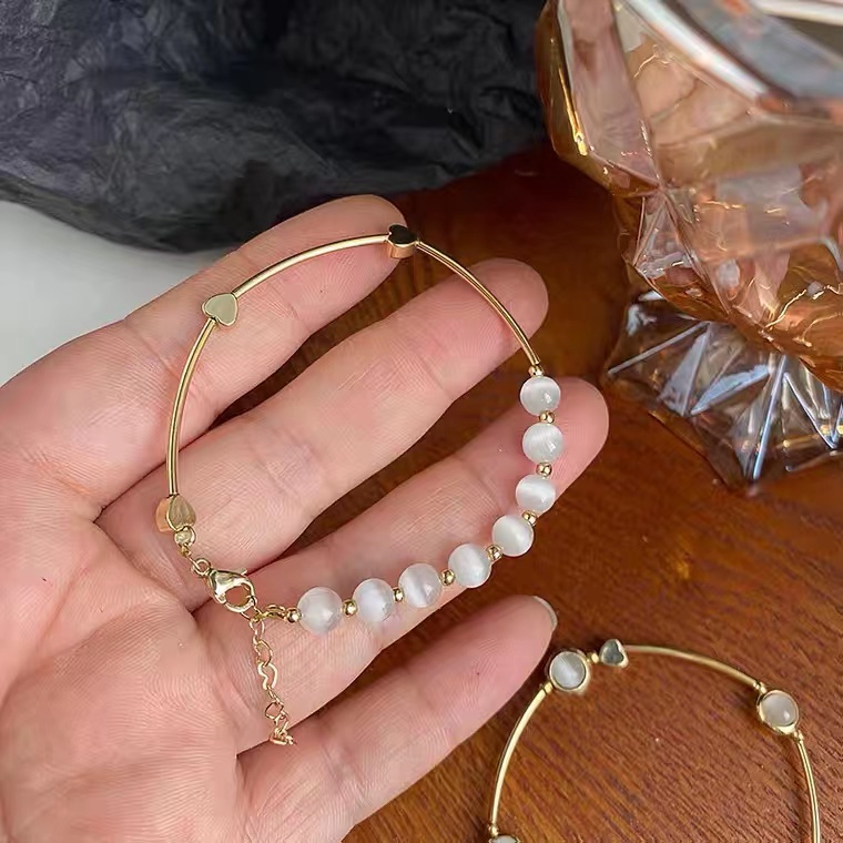 Vòng Tay Đính Đá Opal Cao Cấp Sang Trọng Tinh Tế Cho Nữ