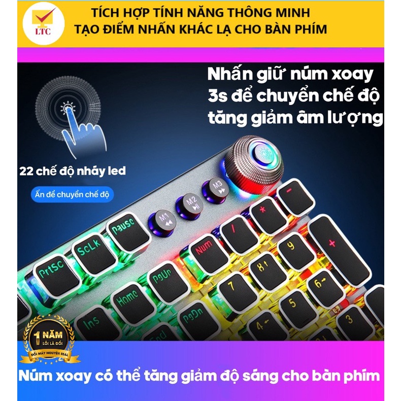 Bộ Bàn Phím Cơ Máy Tính Gaming Full LED 20 Chế Độ Rainbow FZ508 Và Chuột V5 Hỗ Trợ Chơi Game Chuyên Nghiệp Cho Laptop,Pc
