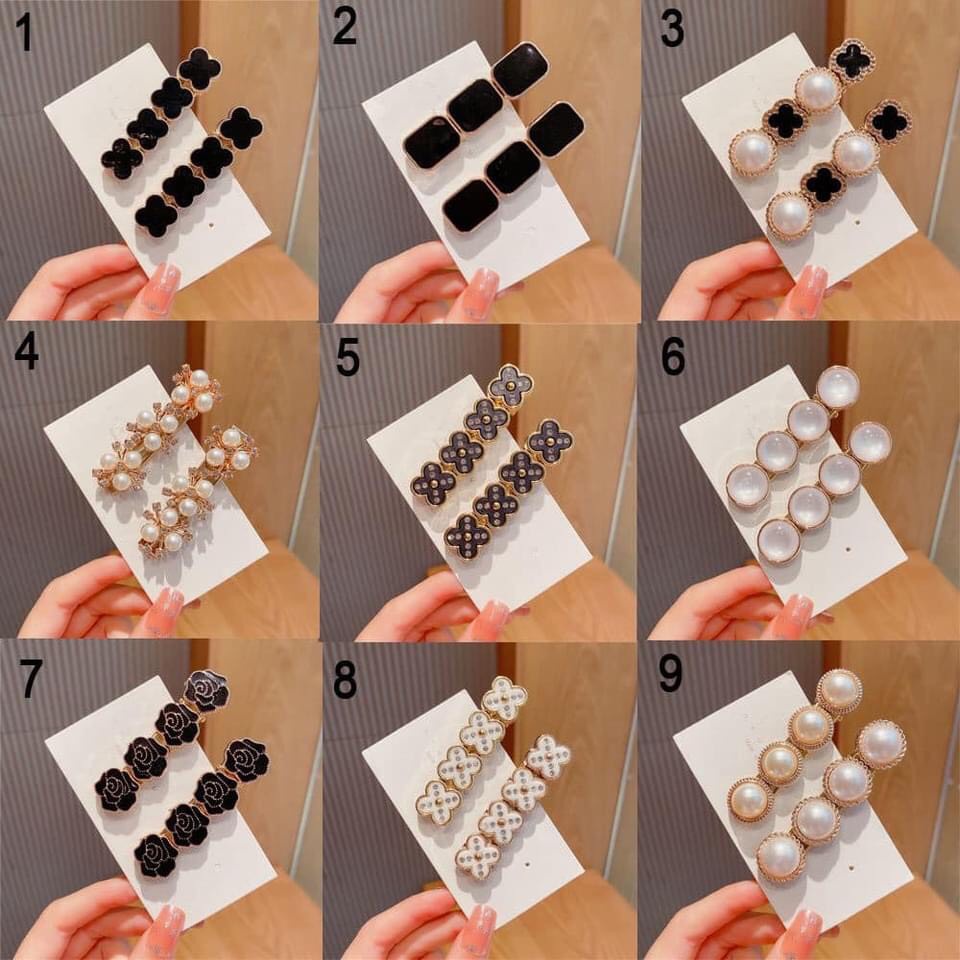 Kẹp tóc mái, kẹp áo set 10 cái đính hạt siêu đẹp sang chảnh cho quý cô