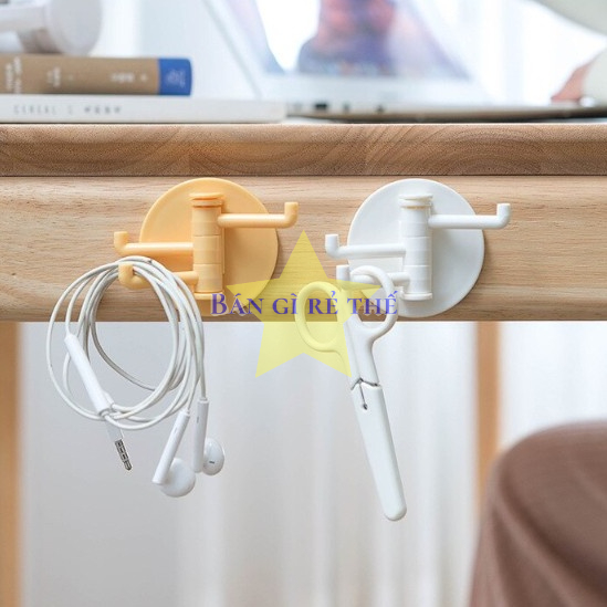 MÓC DÁN TƯỜNG 3 MÓC 5,8CM - MÓC DÁN TƯỜNG 3 CHẤU XOAY ĐA NĂNG TREO ĐƯỢC NHIỀU ĐỒ